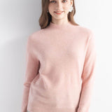 Women's 100% Pure Cashmere Sweater Mock Neck Long Sleeve Warm Leisure 2025 Fall Winter Knit Pullover