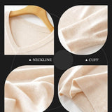 Women's Merino Wool Sweater 2025 Fall Winter V Neck Long Sleeve First-Line Ready to Wear Seamless Knit Sweater