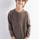 Boys 100% Merino Wool Cardigan Fall Winter First-Line Ready to Wear Crew Neck Long Sleeve Seamless Knit Sweater