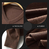 Women's Merino Wool Sweater 2025 Fall Winter V Neck Long Sleeve First-Line Ready to Wear Seamless Knit Sweater