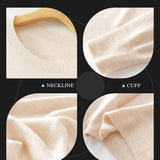 Women's Merino Wool Sweater 2025 Fall Winter Crew Neck Long Sleeve First-Line Ready to Wear Seamless Knit Sweater