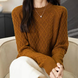 Chanyarn Women's Crew Neck 100% Merino Wool Sweater 2025 Otoño Invierno Clásico Vintage Cable Vintage Cálido de manga larga Sétera de manga larga