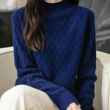 Chanyarn Women's 100% Merino Merino Wool Séter 2025 Otoño Invierno Solid Mock Cuella de manga larga Sweater Jumper