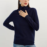 100% Pure Cashmere Women's Sweater Turtleneck Long Sleeve Warm Soft 2025 Fall Winter Knit Pullover