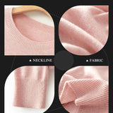 Women's Merino Wool Sweater 2025 Fall Winter Crew Neck Long Sleeve First-Line Ready to Wear Seamless Knit Sweater