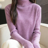 Women's 100% Merino Wool Turtleneck Sweater 2025 Fall Winter Long Sleeve Warm Soft Ribbed Knit Pullover Sweater