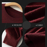 Women's Merino Wool Sweater 2025 Fall Winter Crew Neck Long Sleeve First-Line Ready to Wear Seamless Knit Sweater