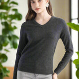Chanyarn 100% Pure Cashmere Women's Sweater V-Neck Long Sleeve 2025 Fall Winter Warm Soft Knit Pullover