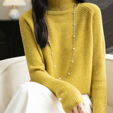 Chanyarn Women's Turtleneck 100% Merino Wool Sweater 2025 Fall Winter Classic Warm Soft Raglan Long Sleeve Knit Sweater