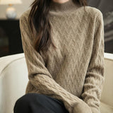 Chanyarn Women's 100% Merino Merino Wool Séter 2025 Otoño Invierno Solid Mock Cuella de manga larga Sweater Jumper