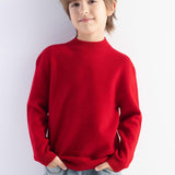 男の子と女の子100％メリノウールのセーター秋の冬の最初のライン長いSLを着用する準備ができています