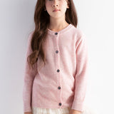 Girls 100% Merino Wool Cardigan Fall Winter First-Line Ready to Wear Crewneck Long Sleeve Seamless Sweater