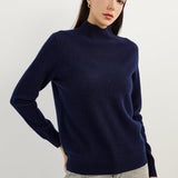 100% Pure Cashmere Women's Sweater Mock Neck Long Sleeve Warm Soft 2025 Fall Winter Knit Pullover