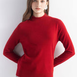 Women's 100% Pure Cashmere Sweater Mock Neck Long Sleeve Warm Leisure 2025 Fall Winter Knit Pullover
