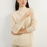 100% Pure Cashmere Women's Sweater Mock Neck Long Sleeve Warm Soft 2025 Fall Winter Knit Pullover