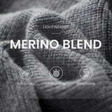 Women's Merino Wool Hoodies 2025 Fall Winter Casual Crewneck Sweatshirt Long Sleeve Knitted Sweater with Drawstring