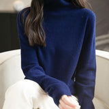 Chanyarn Women's100％メリノウールシームレスセータータートルネックファーストライン長いスリーブニットプルオーバートップを着用する準備ができています