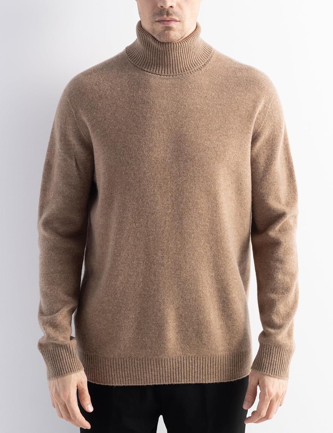Men's 100% Merino Wool Sweater 2025 Fall Winter First-Line Ready to Wear High Neck Long Sleeve Seamless Knit Sweater