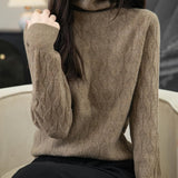 Chanyarn femenino suéter de lana 100% merino 2025 otoño invierno tortuga sólida de manga larga jersey de manga de manga larga