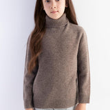 Girls 100% Merino Wool Sweater Fall Winter First-Line Ready to Wear Turtleneck Long Sleeve Seamless Pullover