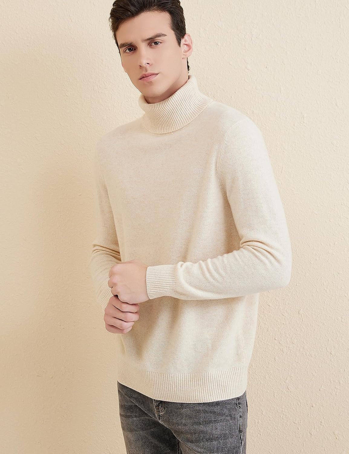 Chanyarn Men's 100% Merino Wool Sweater 2025 Fall Winter Casual Turtleneck Warm Soft Long Sleeve Knitted Pullover Sweater