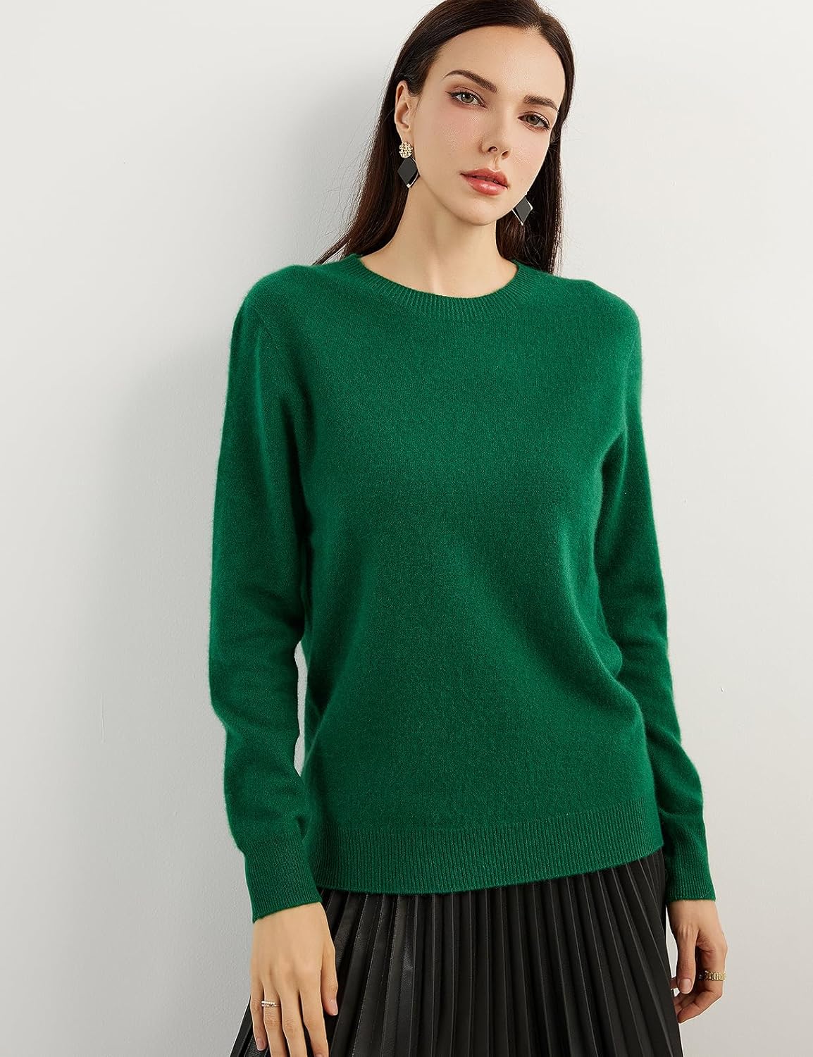 Women's 100% Pure Cashmere Sweater 2025 Fall Winter Crew Neck Long Sleeve Warm Soft Knitted Pullover