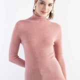 Women's Merino Wool Sweater Fall Winter Turtleneck Rib Long Sleeve First-Line Ready to Wear Seamless Knit Sweater