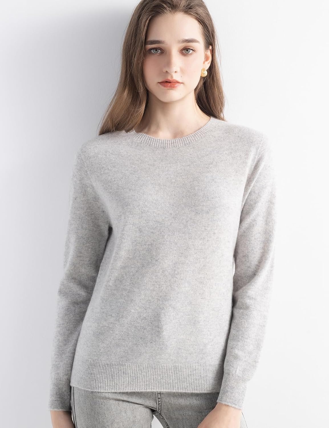 100% Pure Cashmere Sweater Crew Neck Pullover