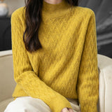 Chanyarn Women's 100% Merino Merino Wool Séter 2025 Otoño Invierno Solid Mock Cuella de manga larga Sweater Jumper