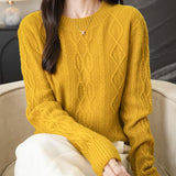 CHanyarn Women's Crew Neck 100% Micchiale in lana merino 2025 inverno casual casual vintage morbida a maniche lunghe a maniche lunghe maglione