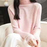 Chanyarn Women's Turtleneck 100% Merino Wool Sweater 2025 Fall Winter Classic Warm Soft Raglan Long Sleeve Knit Sweater
