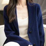 Chanyarn Women's 100% Merino Wool Sweater 2025 Fall Winter V Neck Lapel Button Down Long Sleeve Knit Cardigan with Pocket