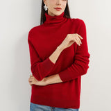 100% Pure Cashmere Women's Sweater Turtleneck Long Sleeve Warm Soft 2025 Fall Winter Knit Pullover