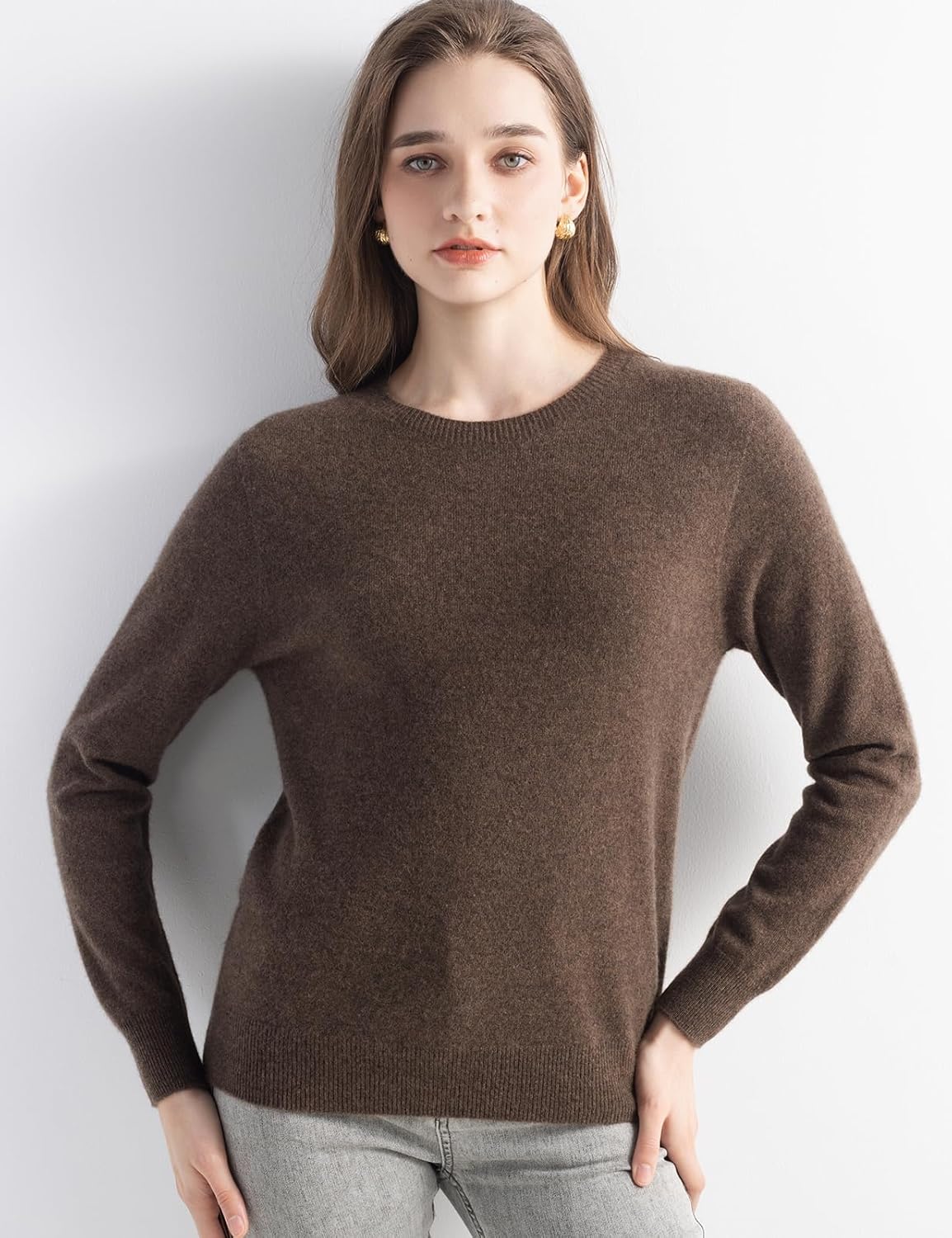 100% Pure Cashmere Sweater Crew Neck Pullover