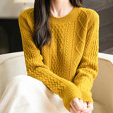 Chanyarn Women's Crew Neck 100% Merino Wool Sweater 2025 Otoño Invierno Cable Cable de manga larga suave suave suéter de manga larga