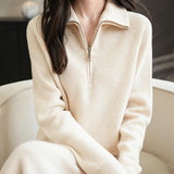 Chanyarn Women's 100% Merino Wool Sweater 2025 Fall Winter 1/4 Zip Pullover Casual Long Sleeve Knit Sweater Tops