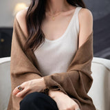 Women's Merino Wool Blend Oversized Cardigan Sweater 2025 Fall Winter Fashion Casual Batwing Sleeve Knit Cardigan