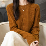 CHanyarn Women's Crew Neck 100% Micchiale in lana merino 2025 inverno casual casual vintage morbida a maniche lunghe a maniche lunghe maglione
