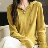 Cardigan de munición larga de manga larga de manga larga de lana 100% merino
