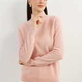 100% Pure Cashmere Women's Sweater Mock Neck Long Sleeve Warm Soft 2025 Fall Winter Knit Pullover