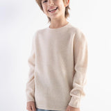 Boys 100% Merino Wool Sweater 2025 Fall Winter First-Line Ready to Wear Crewneck Long Sleeve Seamless Knit Sweater