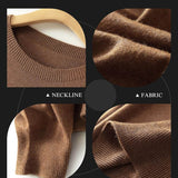 Women's Merino Wool Sweater 2025 Fall Winter Crew Neck Long Sleeve First-Line Ready to Wear Seamless Knit Sweater