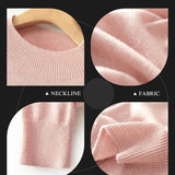 Women's Merino Wool Sweater 2025 Fall Winter Mock Neck Long Sleeve First-Line Ready to Wear Seamless Knit Sweater