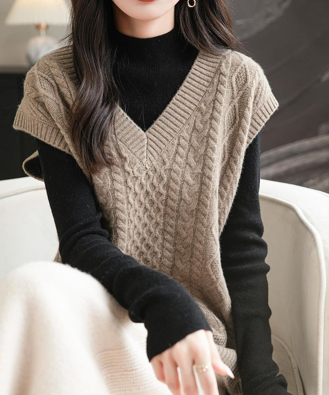 100% Merino Wool V-Neck Sweater Vest