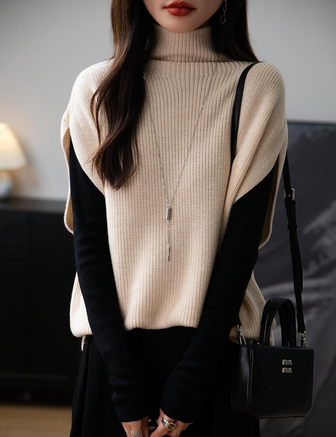 Frauen Merino Wolle übergroß