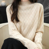 Chanyarn Women's 100% Merino Merino Wool Séter 2025 Otoño Invierno Solid Mock Cuella de manga larga Sweater Jumper