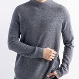 Men's 100% Merino Wool Sweater 2025 Fall Winter First-Line Ready to Wear Mock Neck Long Sleeve Seamless Knit Sweater