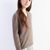 Girls 100% Merino Wool Sweater Fall Winter First-Line Ready to Wear V-Neck Long Sleeve Seamless Knit Pullover