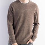 Men's 100% Merino Wool Sweater 2025 Fall Winter First-Line Ready to Wear Crew Neck Long Sleeve Seamless Knit Sweater
