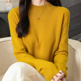 Chanyarn Women's 100% Merino Wool Seamless Sweater Mock Neck First-Line Ready to Wear Long Sleeve Knitted Pullover Tops